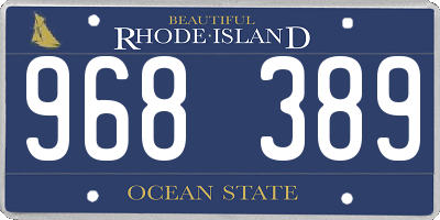 RI license plate 968389