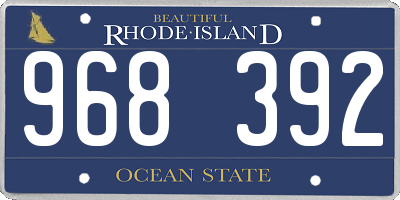 RI license plate 968392
