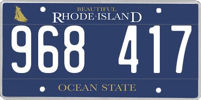 RI license plate 968417