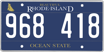 RI license plate 968418