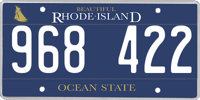 RI license plate 968422