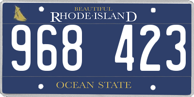 RI license plate 968423