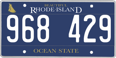 RI license plate 968429