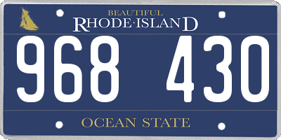 RI license plate 968430