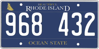 RI license plate 968432