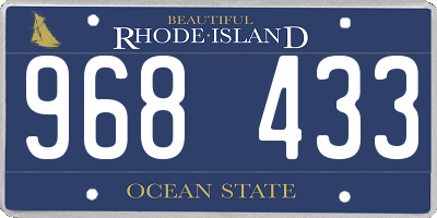 RI license plate 968433
