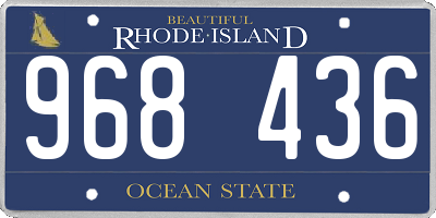 RI license plate 968436