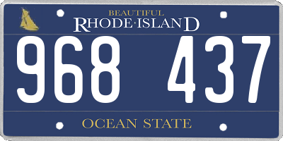 RI license plate 968437