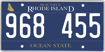 RI license plate 968455