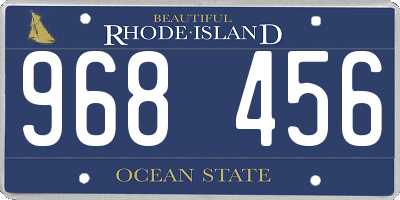 RI license plate 968456