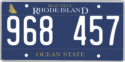 RI license plate 968457