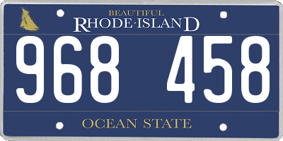 RI license plate 968458