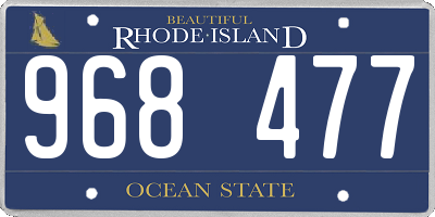 RI license plate 968477
