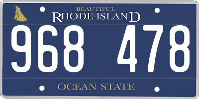 RI license plate 968478
