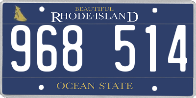 RI license plate 968514