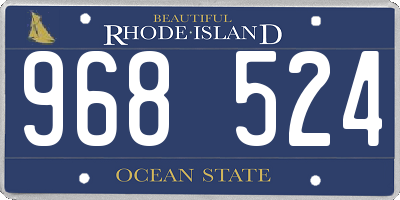 RI license plate 968524