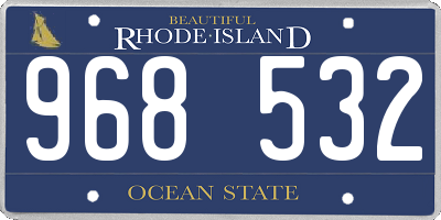 RI license plate 968532