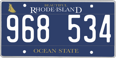 RI license plate 968534