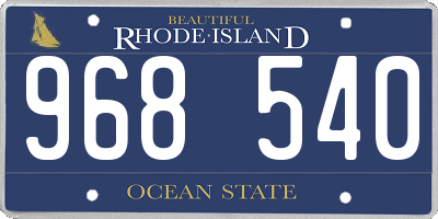 RI license plate 968540
