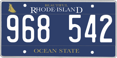 RI license plate 968542