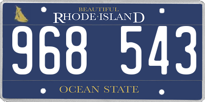 RI license plate 968543