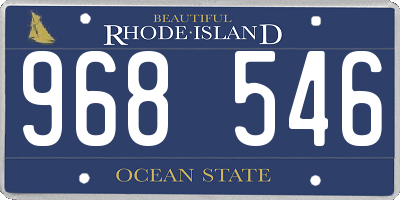 RI license plate 968546