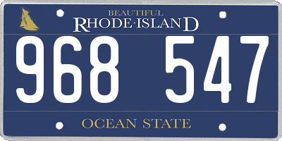 RI license plate 968547