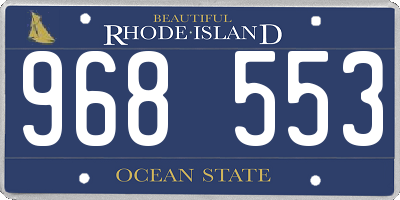 RI license plate 968553