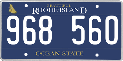 RI license plate 968560