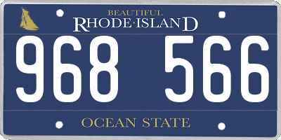 RI license plate 968566