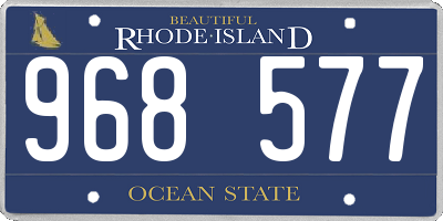 RI license plate 968577