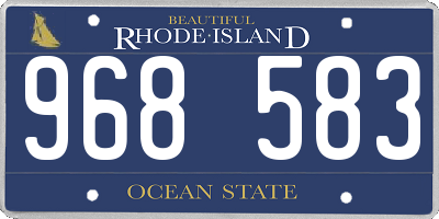 RI license plate 968583