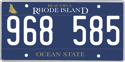 RI license plate 968585