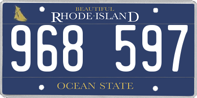 RI license plate 968597