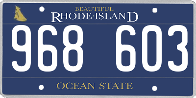 RI license plate 968603