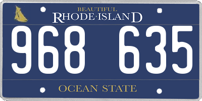 RI license plate 968635