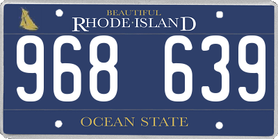 RI license plate 968639