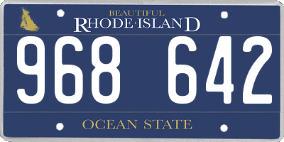 RI license plate 968642