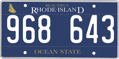 RI license plate 968643