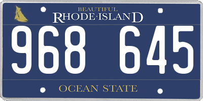 RI license plate 968645