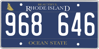 RI license plate 968646