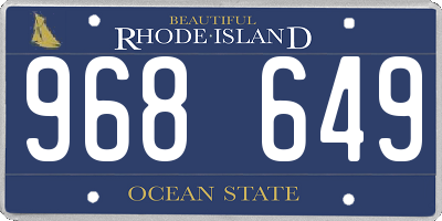RI license plate 968649