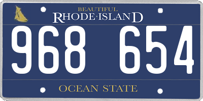 RI license plate 968654
