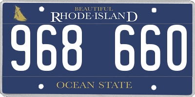 RI license plate 968660