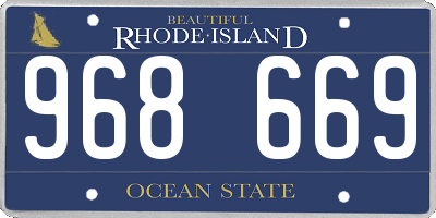 RI license plate 968669