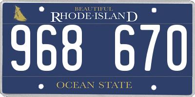 RI license plate 968670