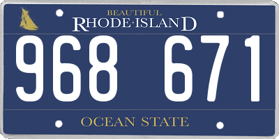 RI license plate 968671