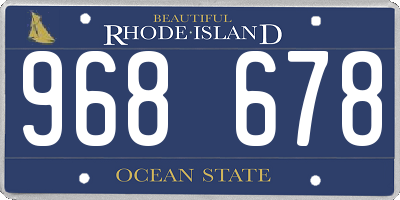 RI license plate 968678