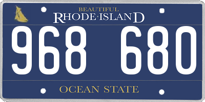 RI license plate 968680
