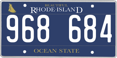RI license plate 968684